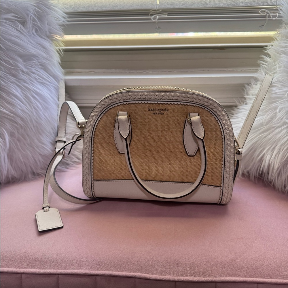 kate spade Cream and Natural Woven Crossbody